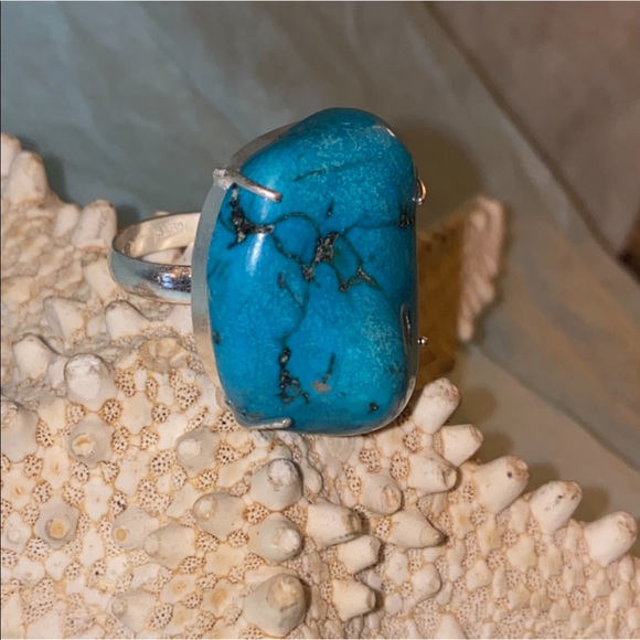 SALE ⭐️ Kingman Turquoise natural gemstone statement ring - Picture 4 of 10